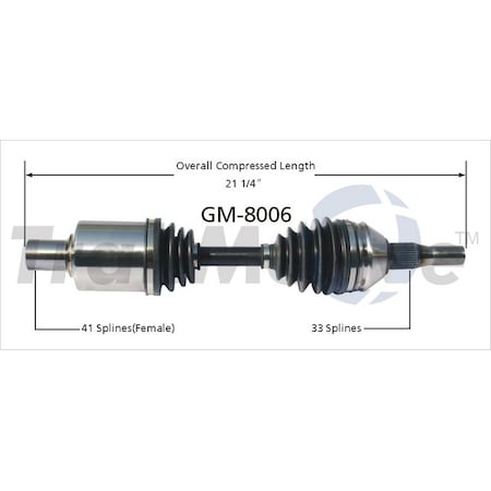 Surtrack Axle Cv Axle Shaft, Gm-8006 GM-8006
